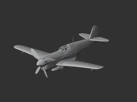 P-40 Warhawk Plane 3D Model