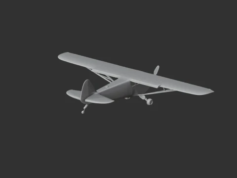 Piper Cub Plane 3D Model
