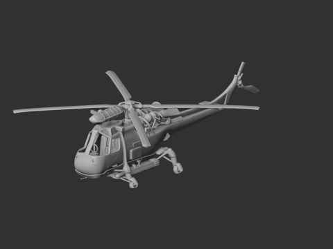 Westland Wasp Helicopter 3D Model