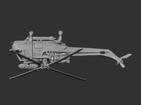 Westland Wasp Helicopter 3D Model