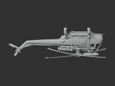 Westland Wasp Helicopter 3D Model