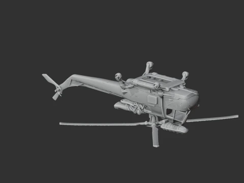Westland Wasp Helicopter 3D Model