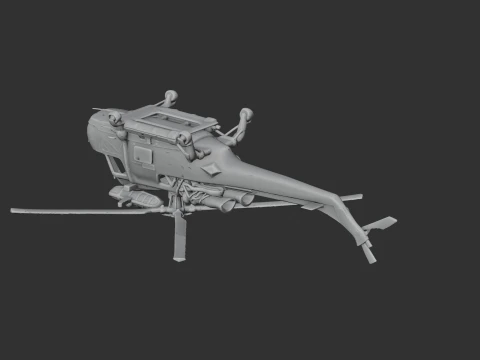Westland Wasp Helicopter 3D Model