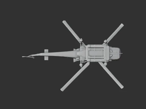 Westland Wasp Helicopter 3D Model