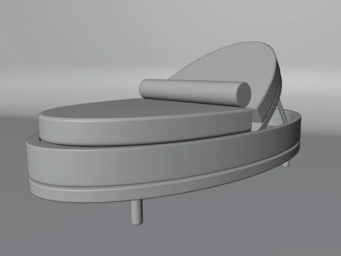 Modern Adjustable Chaise Lounger Minimalist Chair 3D Model