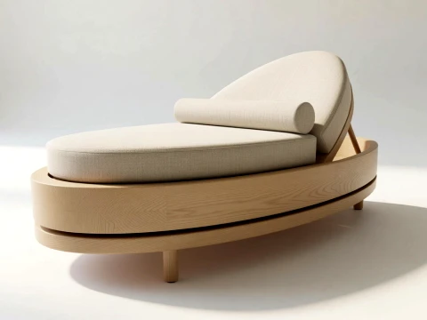 Modern Adjustable Chaise Lounger Minimalist Chair 3D Model