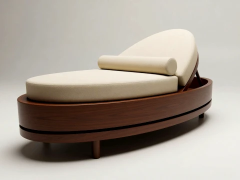Modern Adjustable Chaise Lounger Minimalist Chair 3D Model