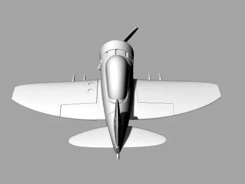 Stylized Vintage Fighter Aircraft DEPARTED Files 3D Model