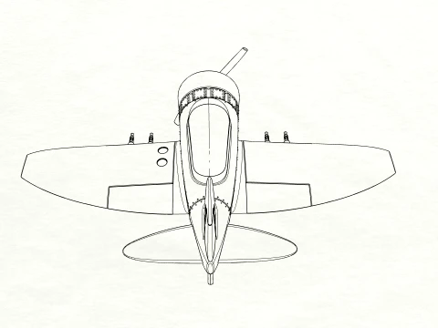 Stylized Vintage Fighter Aircraft DEPARTED Files 3D Model