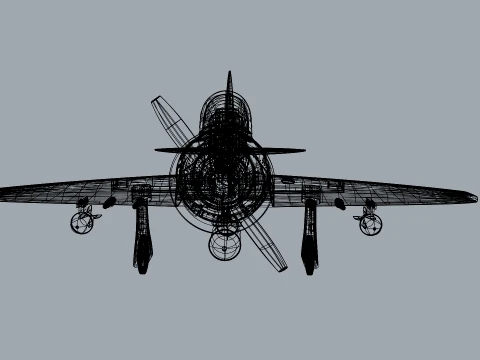 Stylized Vintage Fighter Aircraft DEPARTED Files 3D Model