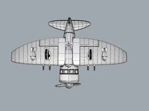 Stylized Vintage Fighter Aircraft DEPARTED Files 3D Model