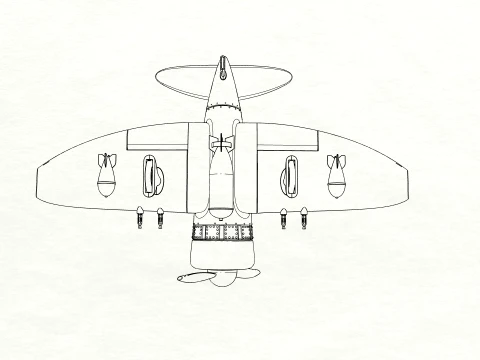 Stylized Vintage Fighter Aircraft DEPARTED Files 3D Model