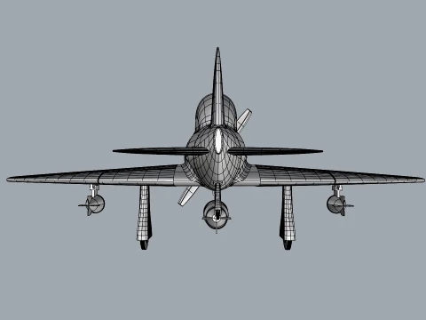 Stylized Vintage Fighter Aircraft DEPARTED Files 3D Model