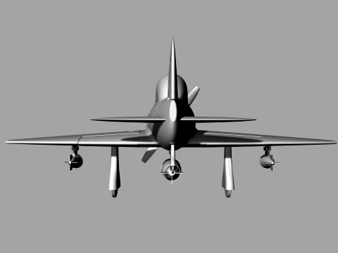 Stylized Vintage Fighter Aircraft DEPARTED Files 3D Model
