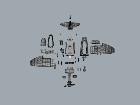 Stylized Vintage Fighter Aircraft DEPARTED Files 3D Model