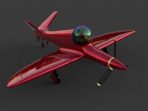 Viper X Retro-Fütüristik Uçak 3D Model