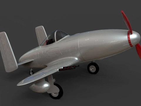 Skyray Racer Stylized Vintage Fighter Aircraft 3D Model