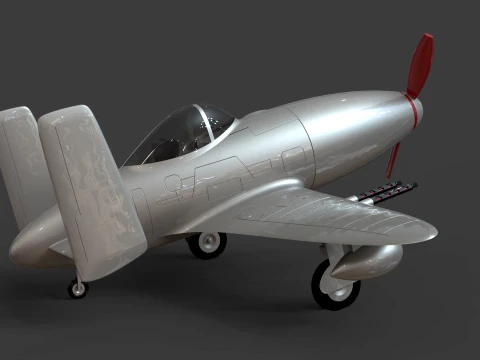 Skyray Racer Stylized Vintage Fighter Aircraft 3D Model