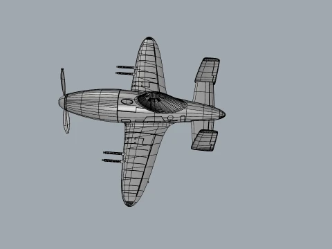 Skyray Racer Stylized Vintage Fighter Aircraft 3D Model