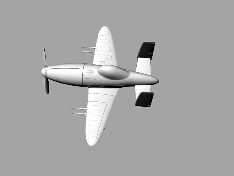 Skyray Racer Stylized Vintage Fighter Aircraft 3D Model