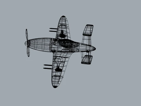 Skyray Racer Stylized Vintage Fighter Aircraft 3D Model