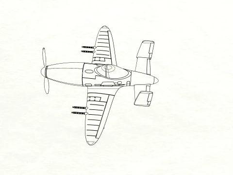 Skyray Racer Stylized Vintage Fighter Aircraft 3D Model