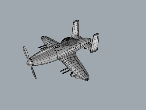 Skyray Racer Stylized Vintage Fighter Aircraft 3D Model