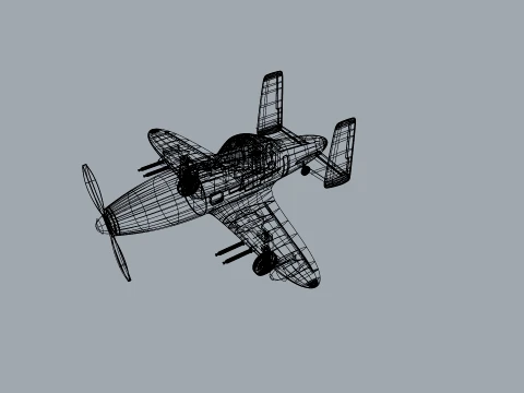 Skyray Racer Stylized Vintage Fighter Aircraft 3D Model