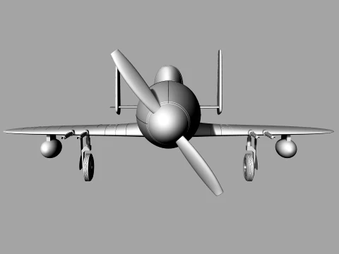 Skyray Racer Stylized Vintage Fighter Aircraft 3D Model