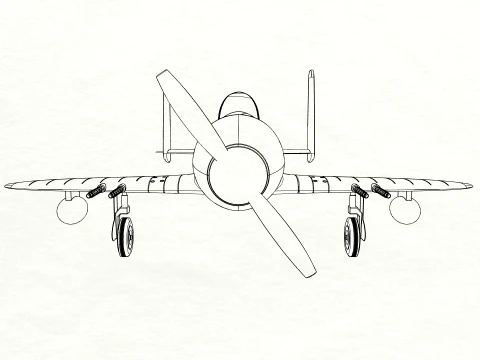 Skyray Racer Stylized Vintage Fighter Aircraft 3D Model