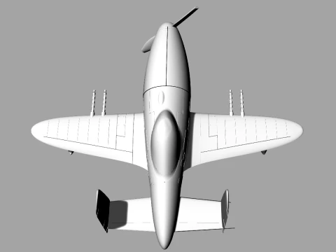 Skyray Racer Stylized Vintage Fighter Aircraft 3D Model