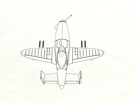 Skyray Racer Stylized Vintage Fighter Aircraft 3D Model