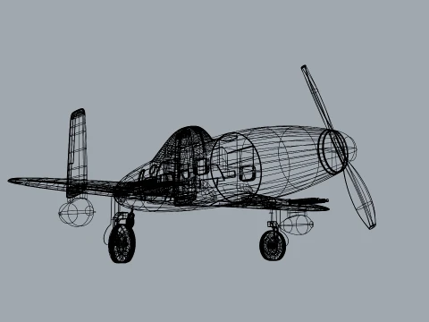 Skyray Racer Stylized Vintage Fighter Aircraft 3D Model
