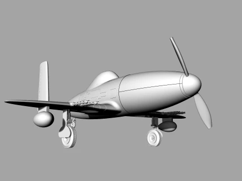 Skyray Racer Stylized Vintage Fighter Aircraft 3D Model
