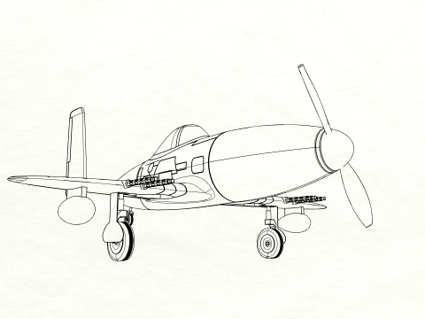 Skyray Racer Stylized Vintage Fighter Aircraft 3D Model