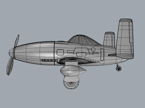 Skyray Racer Stylized Vintage Fighter Aircraft 3D Model