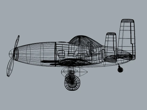 Skyray Racer Stylized Vintage Fighter Aircraft 3D Model