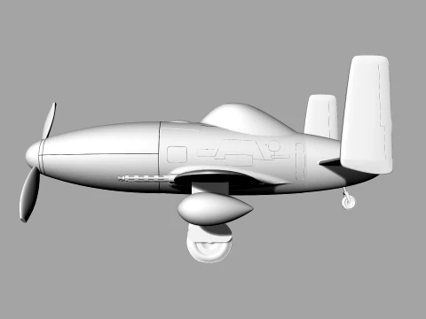 Skyray Racer Stylized Vintage Fighter Aircraft 3D Model