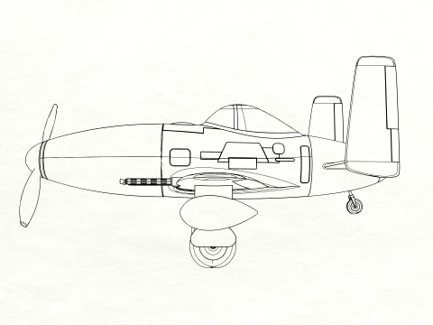 Skyray Racer Stylized Vintage Fighter Aircraft 3D Model