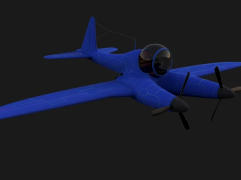 Aeronave de reconhecimento com motor duplo estilizado Mantis Scout Modelo 3D