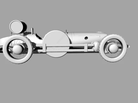 Stylized Retro Hot Rod Racing Car with Exposed Wheels 3D Model