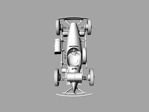 Stylized Retro Hot Rod Racing Car with Exposed Wheels 3D Model