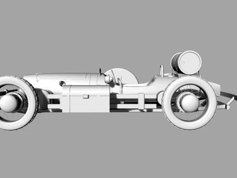 Stylized Retro Hot Rod Racing Car with Exposed Wheels 3D Model