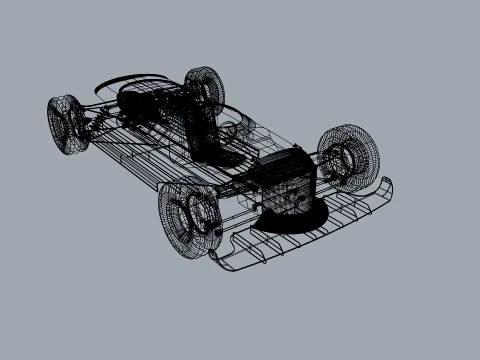 Auto da corsa retr&ograve; futuristica Streamliner Speedster Modello 3D