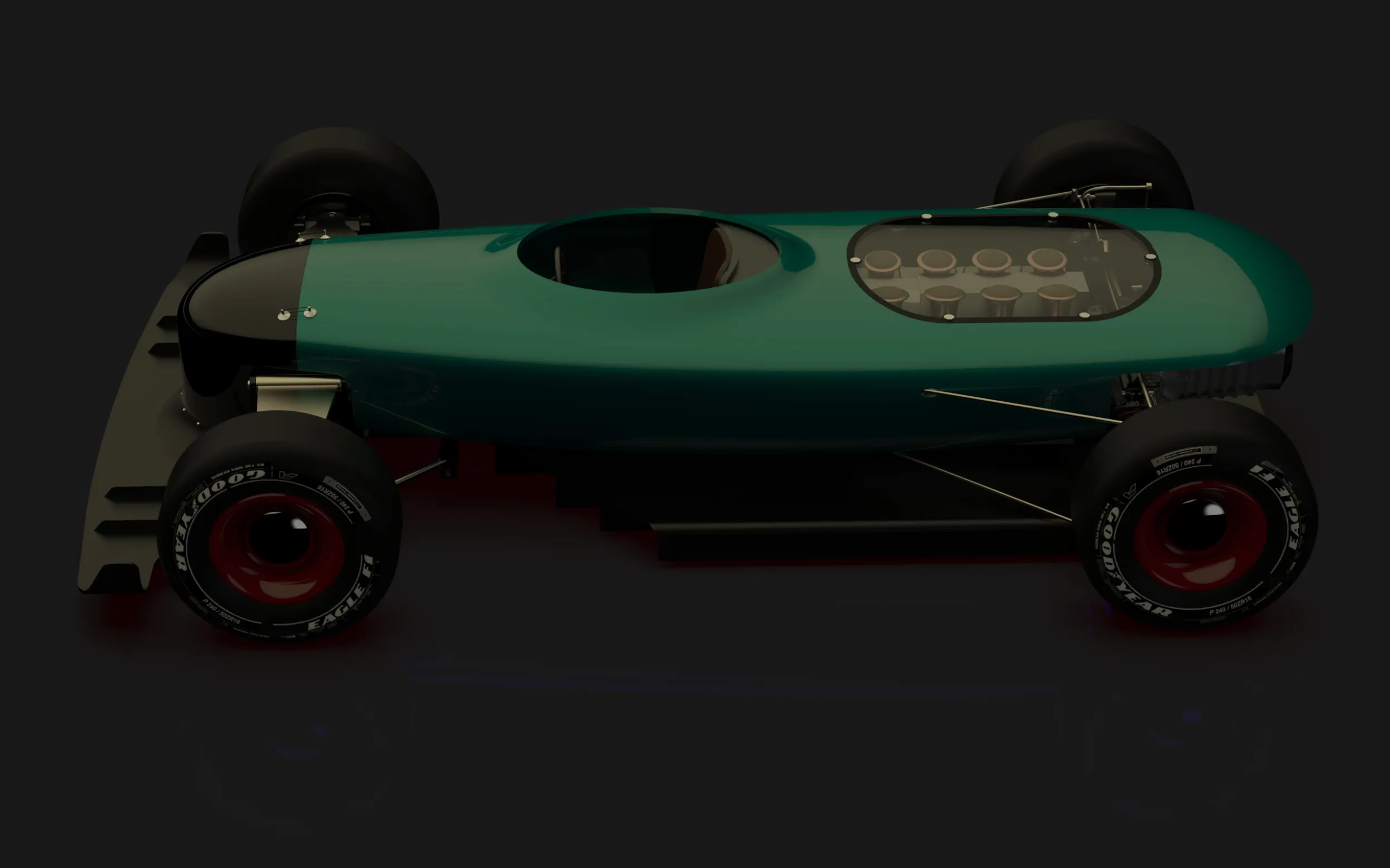 Auto da corsa retr&ograve; futuristica Streamliner Speedster Modello 3D .c4d .max .obj .3ds .fbx .stl .blend 