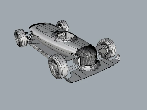 Auto da corsa retr&ograve; futuristica Streamliner Speedster Modello 3D