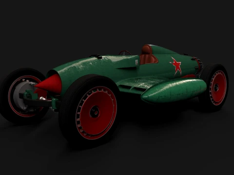 Red Star Vintage Racer 3D Model