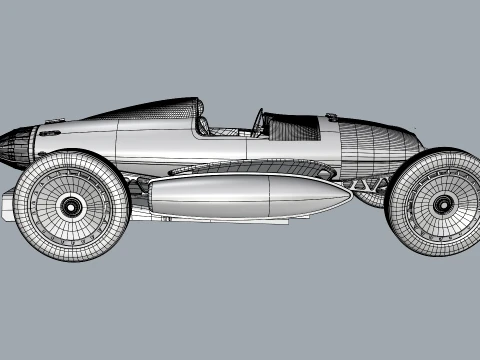 Red Star Vintage Racer 3D Model