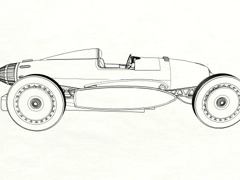 Red Star Vintage Racer 3D Model