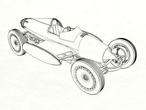 Red Star Vintage Racer 3D Model